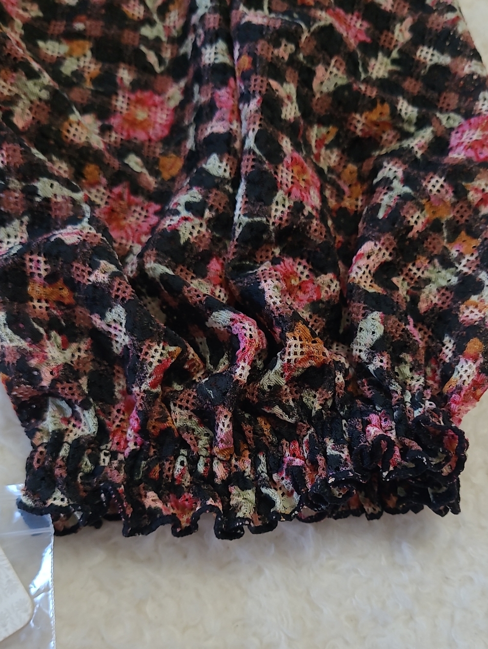 NEW Free People Peasant Top Stretch Flowy Puff Short Sleeve Fits M-L - Picture 8 of 15